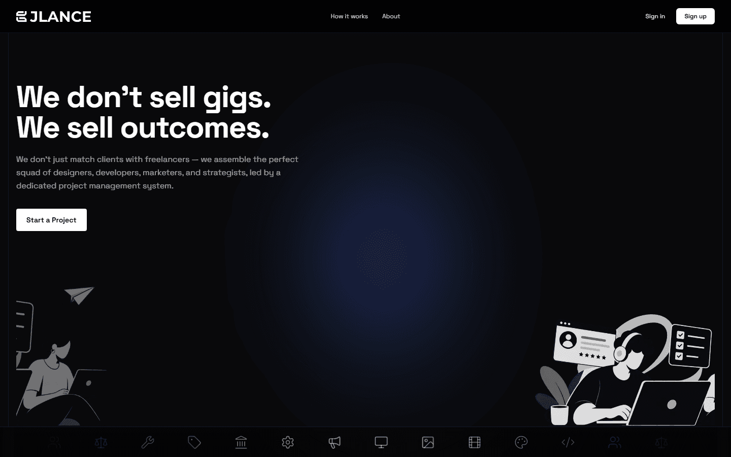 Screenshot of the JLance website